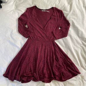 Kimchi Blue Red Long Sleeve Wrap Dress